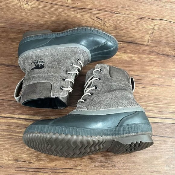 Sorel Cheyanne II Gray Suede Winter Duck Boots Men’s Size 8
